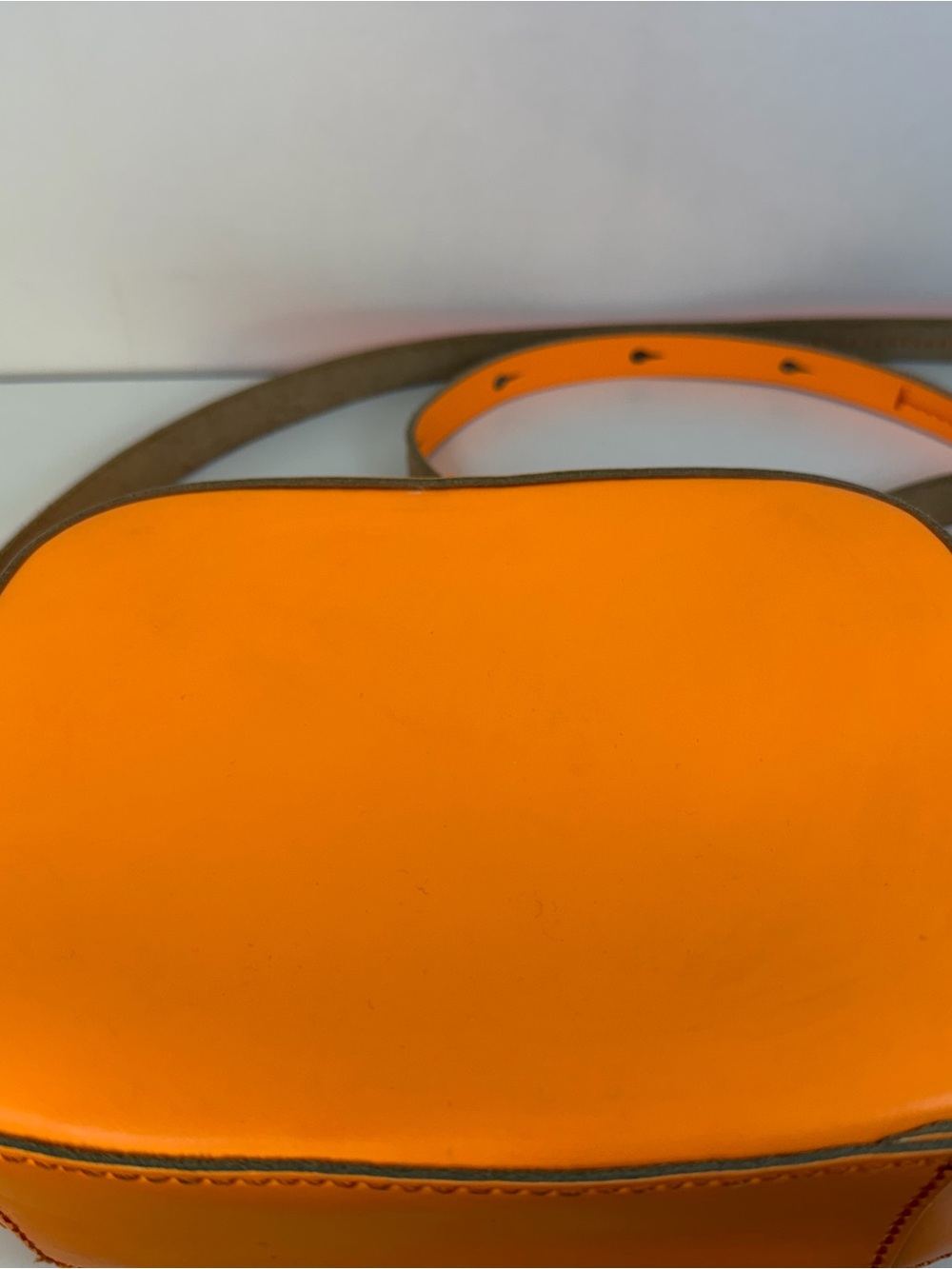 J. Crew Orange Leather Crossbody Camera Bag - Picture 5 of 8